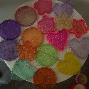 Colorful Glitter Party Coasters Set